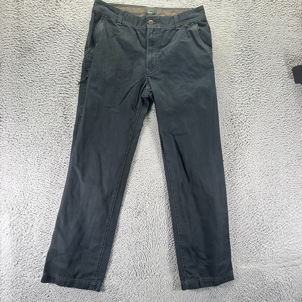 G.H. Bass Pant Mens 36x32 Black Cotton Khakis Straight Leg Workwear Utility
